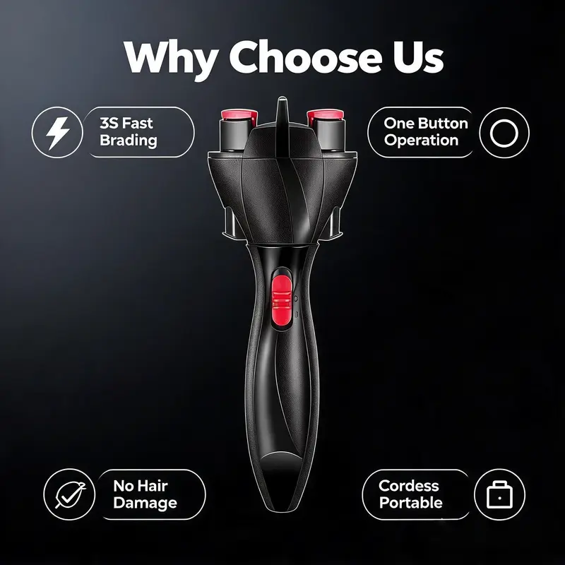 Automatic Electric Hair Braiding Machine, Hair Curler Iron for Personal Beauty & Care Appliance Use, Automatic Hair Styler, Hair Curler Automatic Rotating