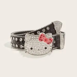 Sanrio Hello Kitty Full-Diamond Belt - Durable Material, Iconic Hello Kitty Design, Perfect for Fans, Great Gift Idea