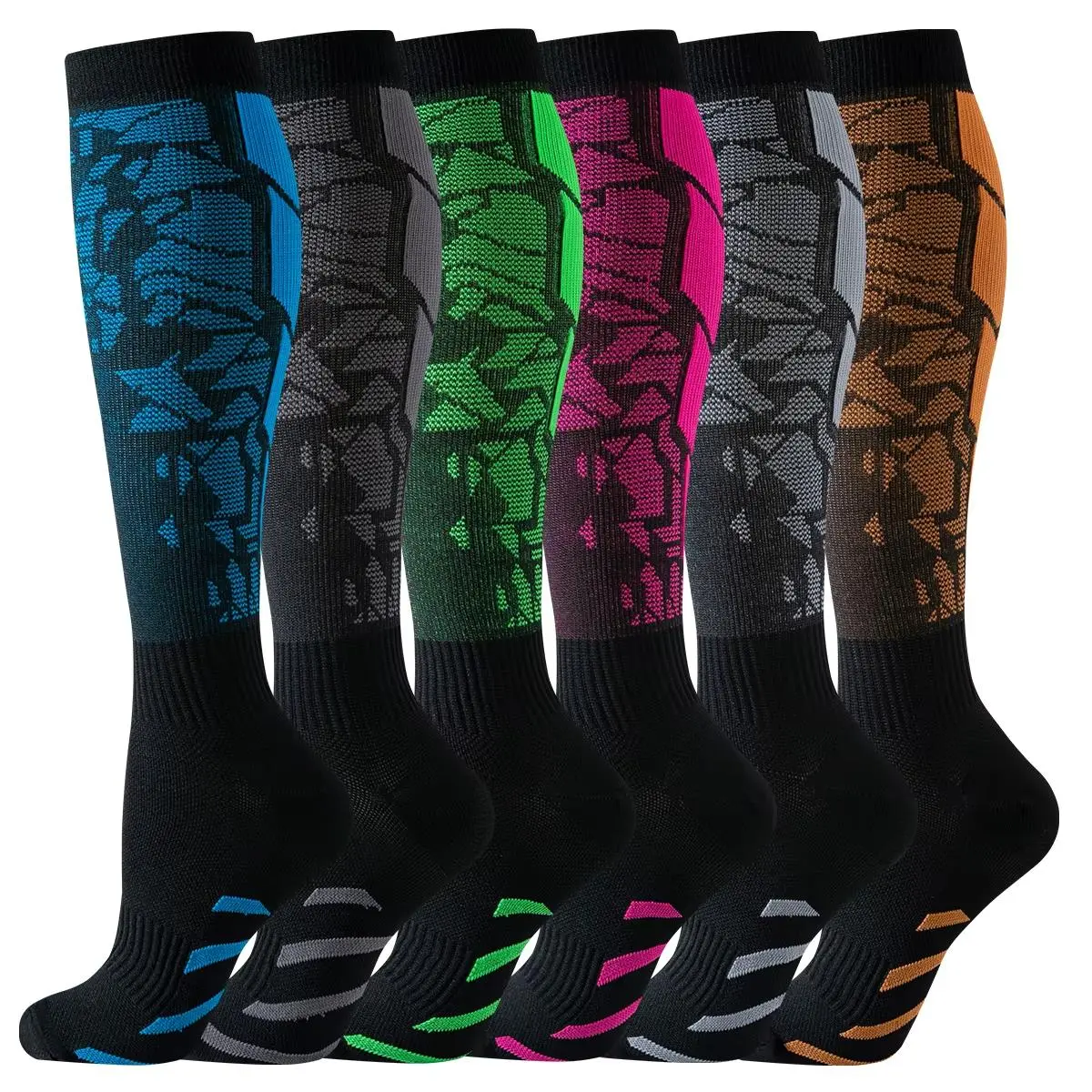6 Pcs-Colorblocked Socks