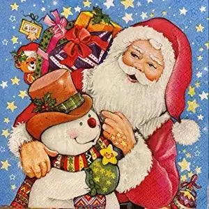 Christmas Napkins Santa Decorative Xmas Paper Decoupage Napkin #2080