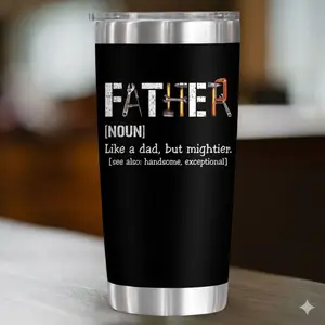 Funny Dad Tumbler – Father's Day, Birthday Gift For Dad, Gift for Father from Son or Daughter | 20oz Stainless Steel Travel Mug with Lid | Perfect Birthday Gift