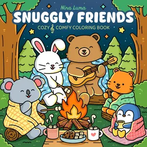 Snuggly Friends: Cute Coloring Book for Adults and Teens with Cozy Fuzzy Animals in Hygge Moments for Relaxation, with Exclusive Music for a Complete ... Experience (Snuggly Friends Coloring Series)