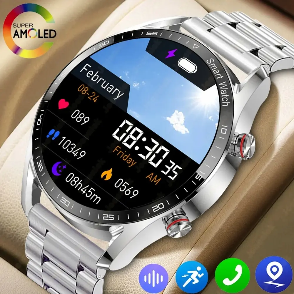 Men's FitCloudPro Smart Wristwatch - 1.53-Inch 360x360 Full Touch Screen, IP67 Waterproof Alloy Wearable Device, Bluetooth Call, ECG+PPG Monitoring, Multi-Sport Mode, Pedometer, Charging Support, Voice Assistant, Android & iOS 10+ Compatible, Business Use
