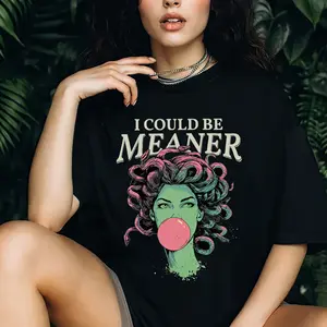 Medusa Bubblegum Shirt, I Could Be Meaner Tee, Mythological Snake Hair Goddess Tee, Women Empowerment Medusa T-shirt