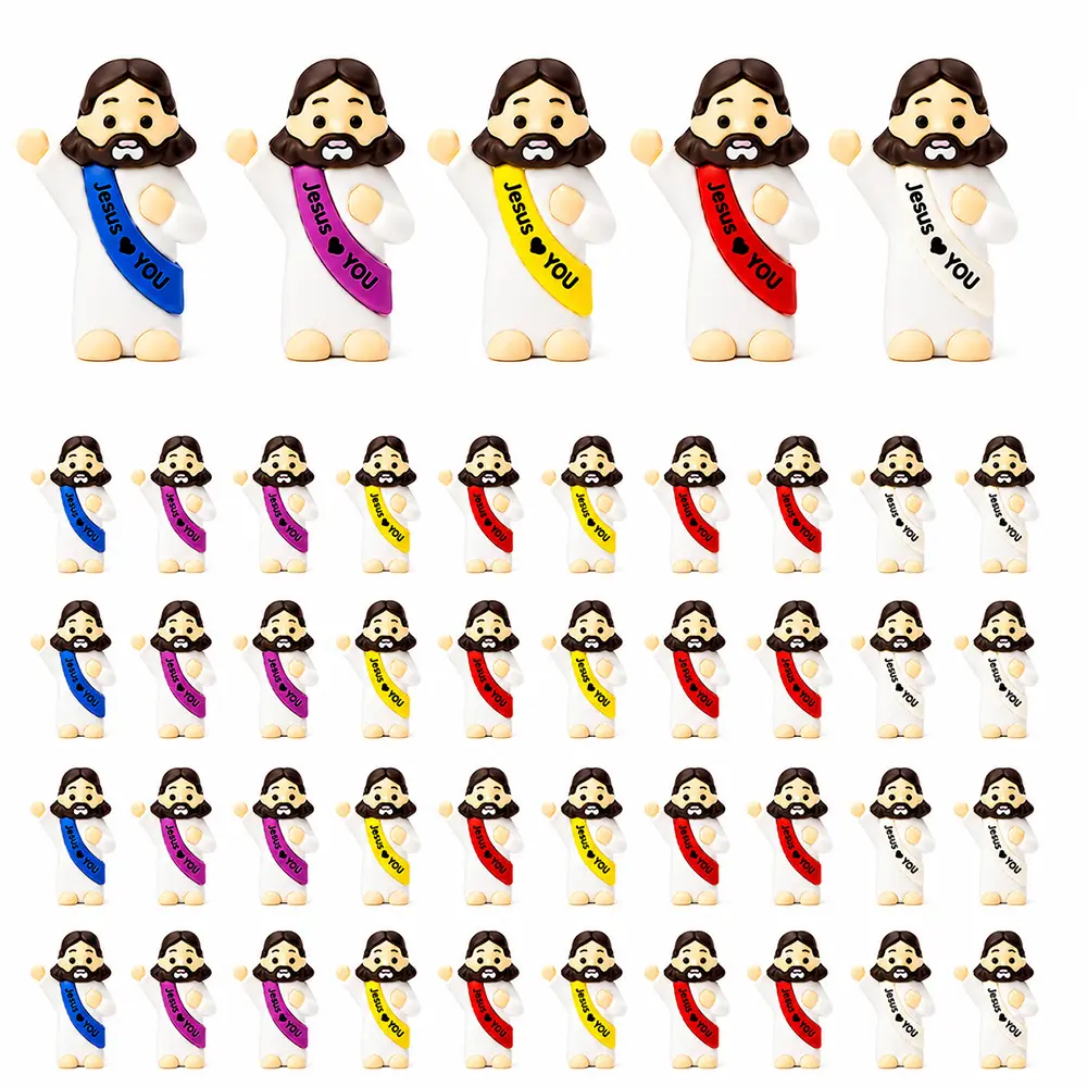 Perfect Christian Party Favors - Bulk Miniature Jesus Figurines With Colorful Sashes - 30 To 200 Pieces For Sunday School And Church Events