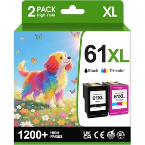 Remanufactured 61XL Ink  Replacement for  Ink 61 Combo Pack for  Envy 4500 5530 4502 4501 5535 OfficeJet 4630 4635 DeskJet 2540 1000 1010 1510, 2-Pack