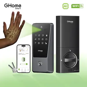 GHome Smart Palm Vein Recognition Wi-Fi Deadbolt Lock with Auto Lock/Unlock and Remote Control, Advanced Home Security Smart Lock KD10 TikTokShopBlackFriday