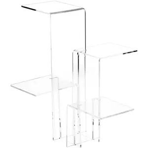 Plymor Clear Acrylic Quick Connect 4-Shelf Display Riser