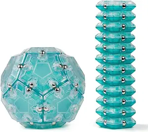 Aqua Geode Sphere Magnetic Fidget Toy Set: Quiet Sensory Tool for Adults, Stress Relief & Anxiety Relief, ADHD Aid for Office Desks | Top Gadget Gift & Stocking Stuffer