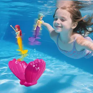 3pcs Girls Mermaid Pool Toys, Spinning Mermaid with Shell Box, Summer Pool Party Favors, Underwater Toys, Bath Toys, Mermaid Birthday Party Supplies, Kids Gifts