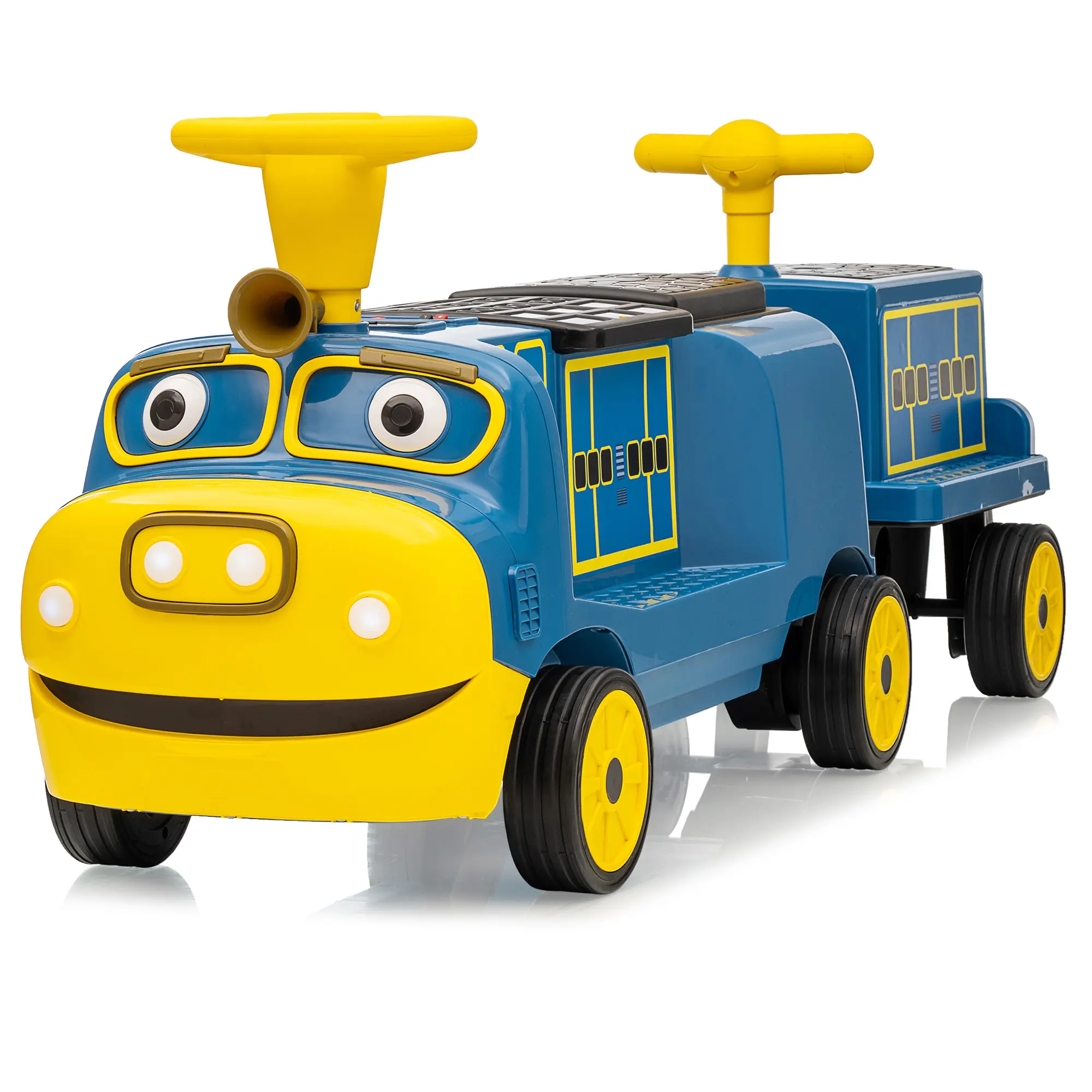 Garvee 12V Licensed Kids Trackless Train – Electric Ride-On Toy with Large Battery, Two Speeds, Music, Storage, Adjustable Seat, Headlights & Rubber Wheels