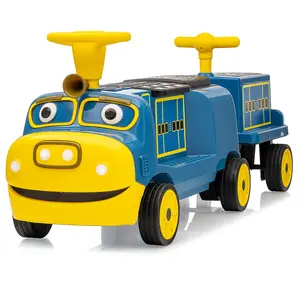 Garvee 12V Licensed Kids Trackless Train – Electric Ride-On Toy with Large Battery, Two Speeds, Music, Storage, Adjustable Seat, Headlights & Rubber Wheels