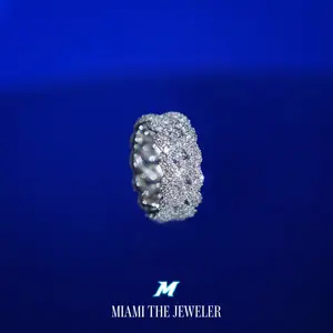 Moissanite Frosted Cuban Ring