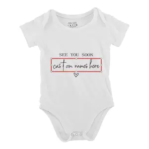 Funny Baby Babysuit Custom Name3 Letter Print Baby Short Sleeve Onesies Romper For Infant, Newborn Boys Girls Soft Casual Outfit, Outdoor Baby Bodysuits