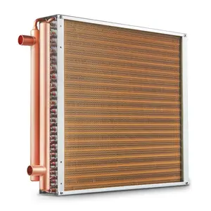 VEVOR Heat Exchanger Water to Air, 20x 20 with 3-Row 3/8 Copper Ports, 242 Aluminum Fins Heat Exchanger for Outdoor Wood Furnaces, Residential Heating and Cooling, and Forced Air Heating