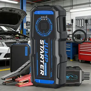 Portable Car Battery Jump Starter - USB Fast Charging, Type-C Interface, Ultra-Bright LED Flashlight, EVA Storage Case, Automotive Jump Lead Accessory for Car Starting High-Power Car Jump Starter