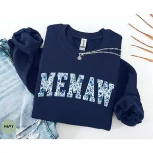 Floral Memaw Sweatshirt, New Grandma Gift Crewneck, Cute Baby Shower Gift for Memaw, Floral Grandma Sweater, Cozy Unisex Grandma Crewneck