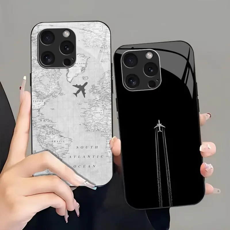 Suitable for [iPhone 16 Pro Max] high-end phone case🤩，a wide variety of airplane designs are available, offering a sophisticated and minimalist aesthetic，drop-resistant and fingerprint-proof YM99