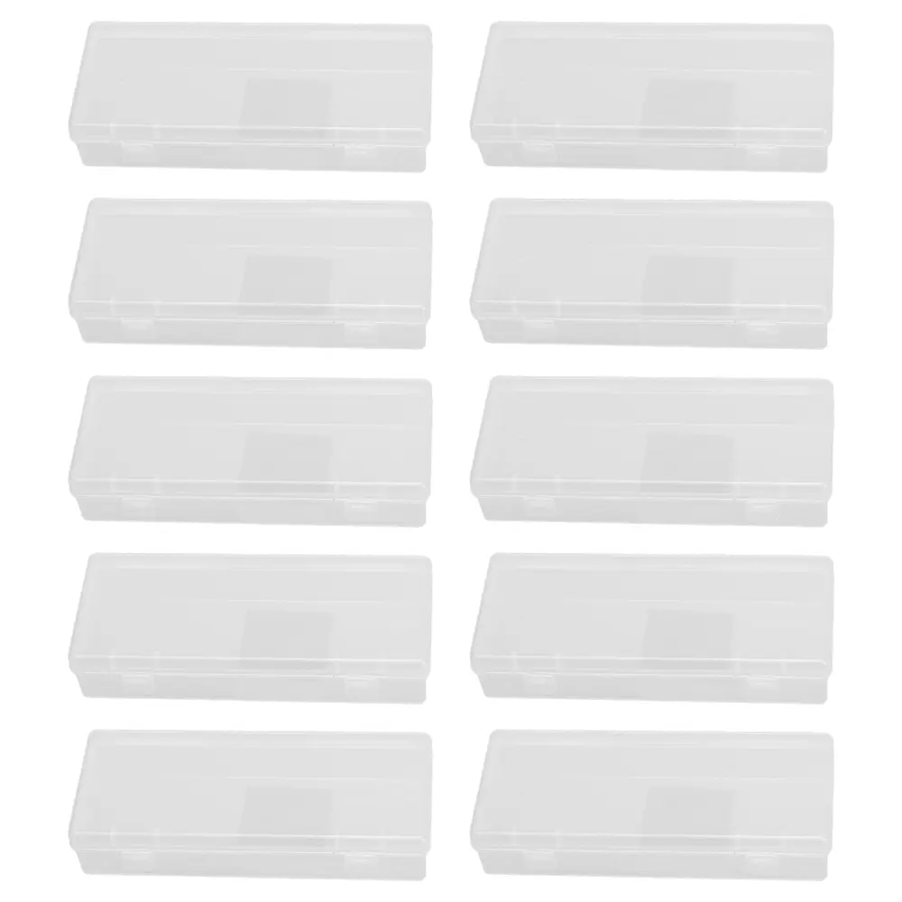 20PCS Clear Plastic Storage Boxes with Hinged Lids, 6.2x2.5x1.2 Inch Long Rectangular Organizer for Diamond Art Accessories, Beads, Crafts