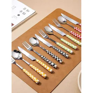 6 - Pack Modern Checkered Flatware Sets ( $4 / count )