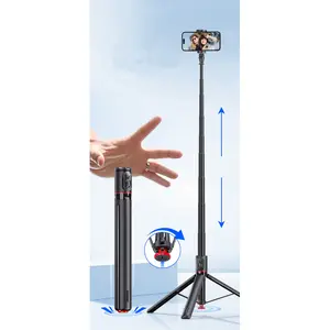 Tt01 1.77m Integrated Jump Stick Tripod, Automatic Pop-Up, Magnetic Remote Control, Selfie Stick with 120mah Battery, Portable Photography Accessory, Travel Tripod