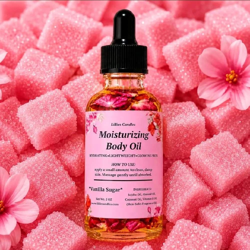 Vanilla Sugar Moisturizing Body Oil| Infused Rose Petals| Body Care| Skincare| Skin Hydration