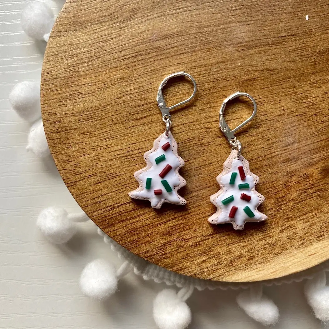 Polymer Clay Christmas Cookie Earrings