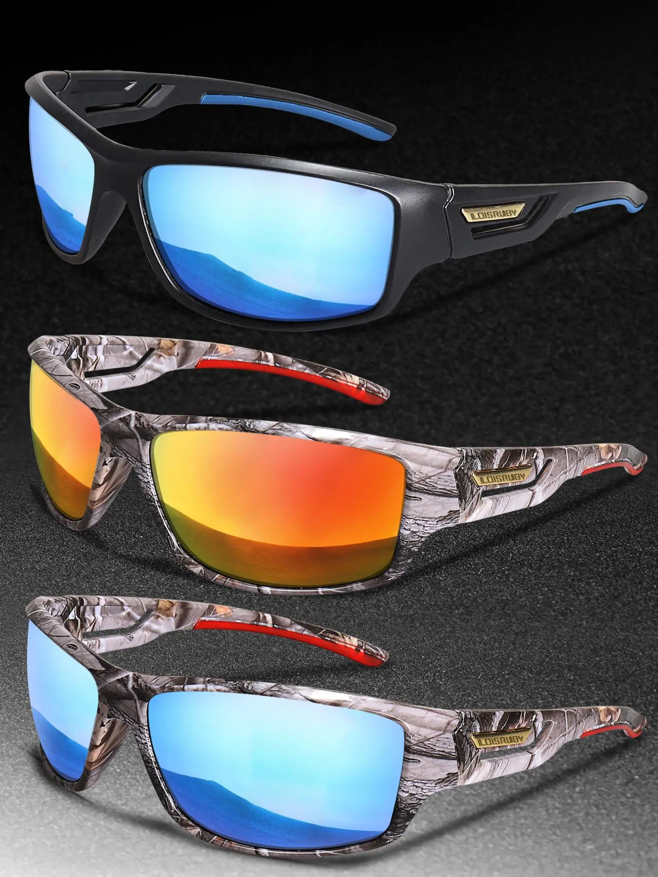 3 Pairs Summer Sports Polarized Cycling Biking Sunglasses, Mountain Bike Glasses, New Personality Travel Accessories for Women & Men, Lightweight and