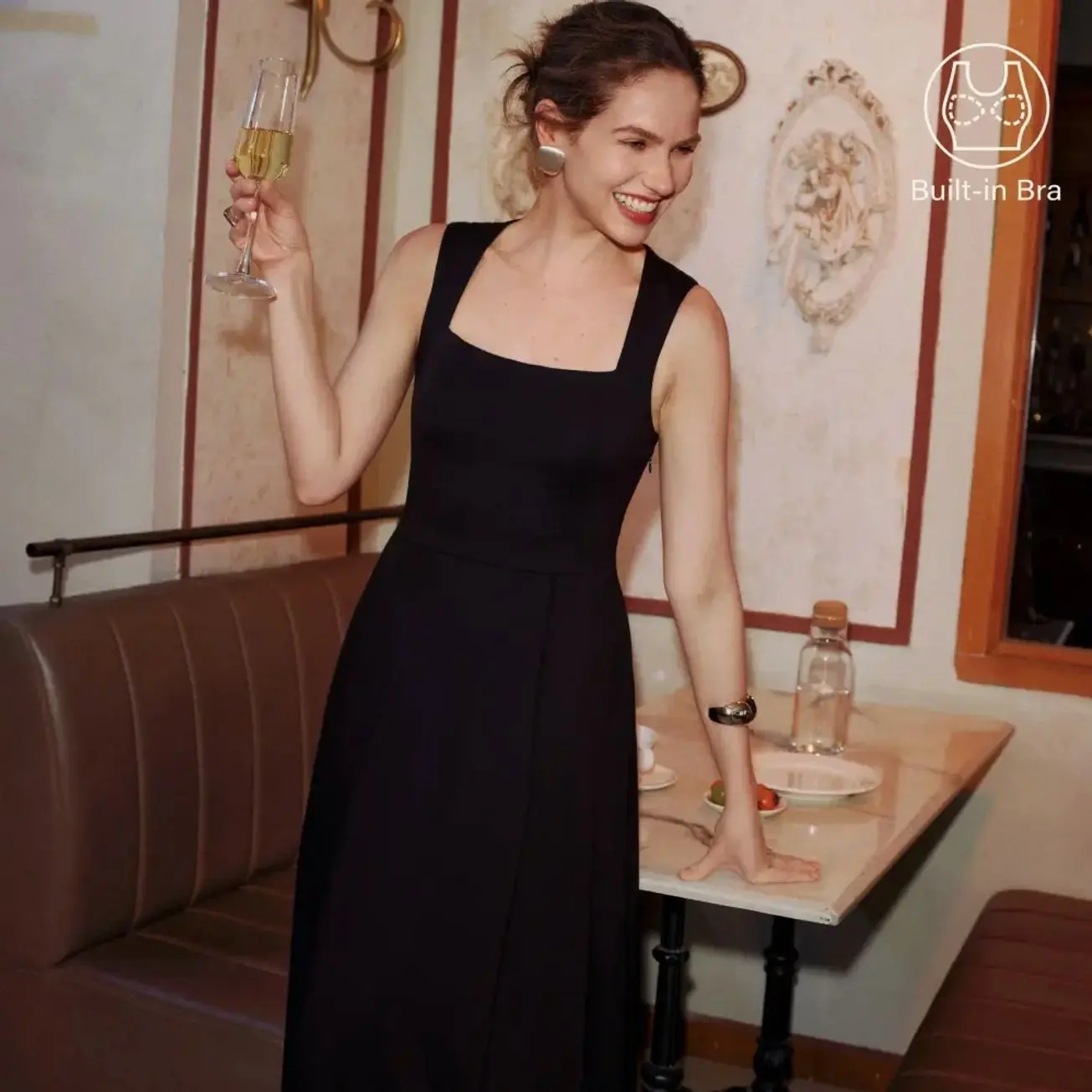 OGL The Anytime Little Black Bra Dress with Pockets line dress prom dress viral black dress