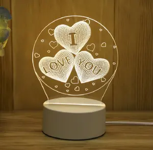 3D Heart LED Night Light - USB-Powered Table Lamp with Switch, Eye-Caring Bedside Light for Bedroom, Indoor Ambient Light for BedroomHome Decoration, Mother's Day Gift lead neon home bedroom decor