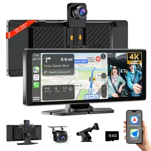 2026 New 10.26 Inch 4K Ultra HD inch 1080P Screen Car RadioMultimedia WlFl Video Player Wireless CarplayScreen Camera Android auto,Car Video Player,Vehicle Car Entertainment Player,Gifts for Men, Gifts for Boyfriend,Car Accessories,Men Gifts Dashcam