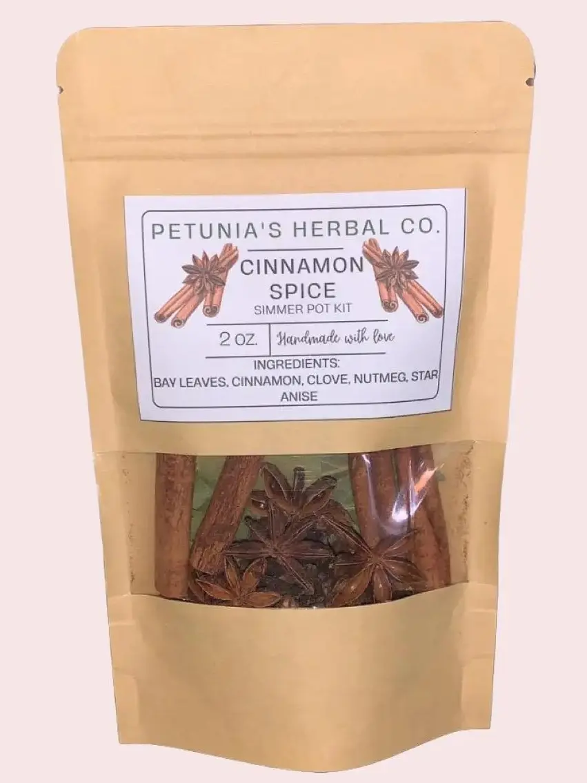 Cinnamon Spice Simmer Pot Mix | Herbal Simmer Pot Kit | Organic Stovetop Potpourri | Christmas Gift | Non-Toxic Fragrance | Room Perfume | Freshener pots
