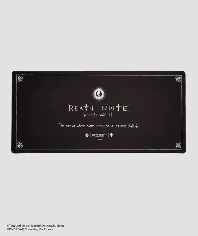 Team Liquid x Death Note Notebook Gaming Mouse Pad, Computer Mouse Mat, Flat Stitched Edge, Non-Slip Rubber Base, Gamers & Office Use, desk accessories, gaming room accessories.