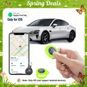 [Spring Deals] Tukio GPS Tracker(iOS Only) for Cars & Pets - Mini Clear Design, Weatherproof Case, Anti-Lost Device, Works with Apple Find My(iOS Only), IP67 Waterproof, Replaceable Battery Protection