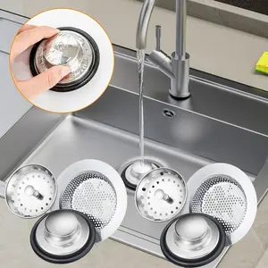 Kitchen Sink Stopper and Kitchen Sink Drain Strainer Set Drain Catcher and Drain Cover for Kitchen Sink Universal Anti-Clogging Kitchen Sink Filter Sieve