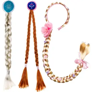 SQ-CPA005 Princess Dress up Headband Braided Wigs for Girls Costume Accessories 3 Piece Set