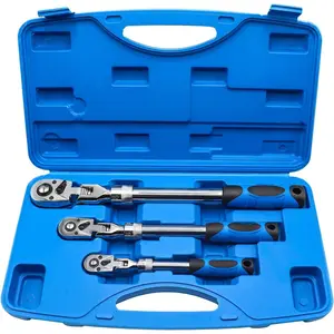 Extendable Ratchet Set 3 count 1/4", 3/8" & 1/2" Drive 72  Flex- Quick Release Locking Ratchets