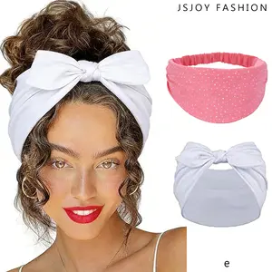 Fashionable solid color headband, soft and elastic loose headband, comfortable for multiple scenarios, elegant bow design+Barbie diamond pink headband, very suitable for daily and vacation styles, headband，boho style woman