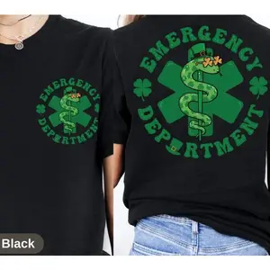 St Patricks Day Emergency Department Nurse Shirt, Lucky Charm ER Star of Life Shamrock Tee, Nurse Gift, Unisex  Shirt