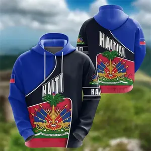 Haitian Country Emblem Flag 3D Printing Caribbean Sea Haiti Island Retro Pullovers Men/Women Hooded Sweatshirts Street Hoodies