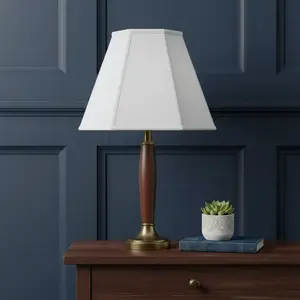 HomeRoots 654736 13 x 20 x 20 in. White Linen Piped Empire Lamp Shade