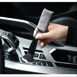 Dual Head Soft Brush for Car Interior Cleaning, Dashboard Air Vent Cleaner, Ac Grille Dust Removal Tool, 1 Piece