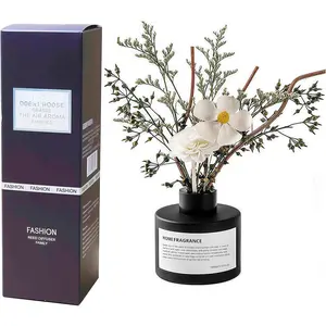 Reed Diffuser Set with Dried , 3.38fl.oz  Diffuser with Sticks, Scented Sticks Aroma Diffuser,  & Office Decor for Air Fresheners, Bathroom (Jasmine )