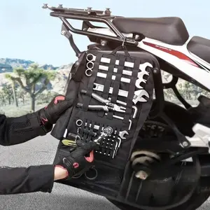 Motorcycle Tool Bag Roll Up Waterproof Oxford Cloth Portable Wrench Organizer Folding Storage Pouch for Motorbike Riding Travel Repair outdoorfun