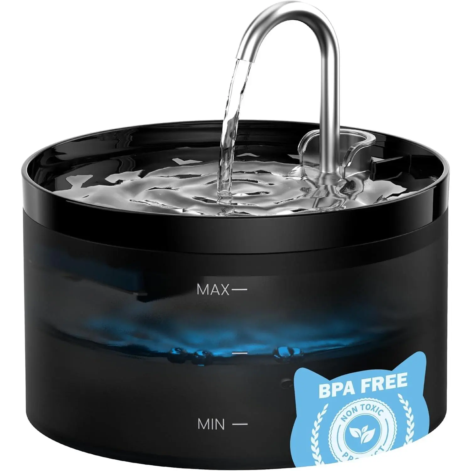 Water Fountain:  Bowl Fountains - Automatic Pet Dispenser - Dogs Drinking Waterer Bowls Indoor - Auto Watering Dish Supplies - Easy Cleaning  Machine - Quiet 67oz/2L Kitty Drink Fountain