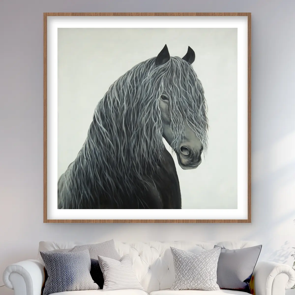 Begin Home Decor C1FM4848L44G5D 48 x 48 in. Wild Heart Horse - Western Bedroom Framed Print Wall Art - Home Decor