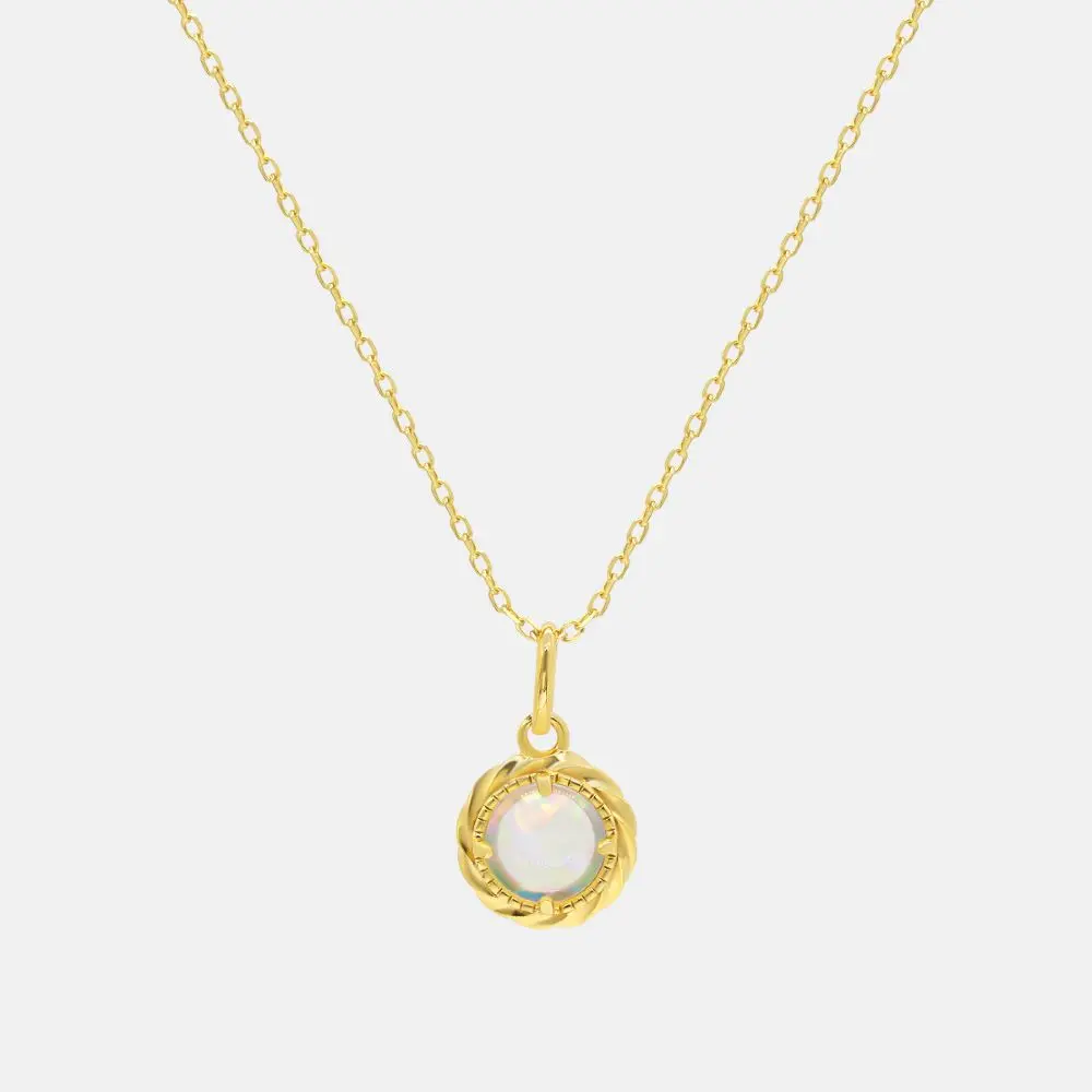 770 Synthetic Opal Pendant Necklace, "Celestial Opal Glow" Prism Glow Design, 15.75" Minimalist Chain, Unisex Elegant Unique Accessory for Special Events - Modern Wear, Minimalist Chain Necklaces