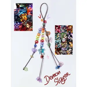 Anime Inspired Beaded Charm Keychain/phonestrap – Handmade Aesthetic Keychain Gift for Fans