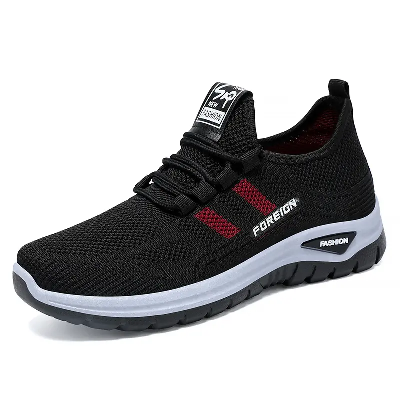 Women's Comfortable Casual Stretch Knit Lace-Up Sneakers - Shock-Absorbing, Lightweight, Non-Slip Sole Walking Shoes for Everyday Wear, Polyester Upper Work & Safety Footwear