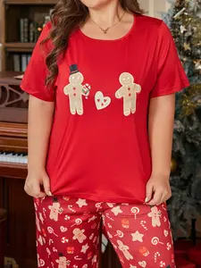 Vintage Halloween Gingerbread Print Pajama Set, Cozy Fall Witch Sleepwear for Women and Girls, Perfect Halloween Gift